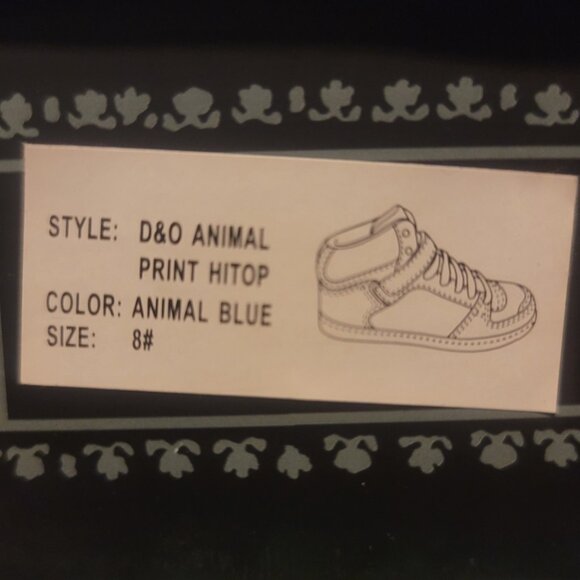 Deena & Ozzy - Urban Outfitters - Size 8 Blue-Brown Animal Print Hi-Top Sneakers - Picture 7 of 7